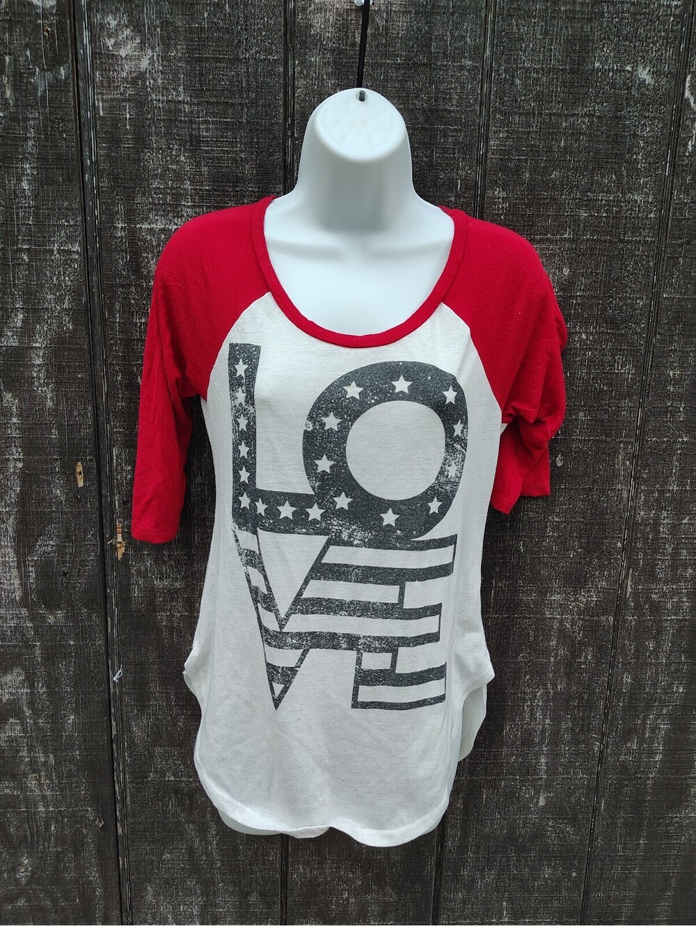 Self Esteem American Flag Love Top